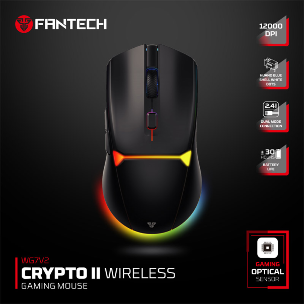 Miš Wireless Fantech WG7V2 Crypto II crni - G221856