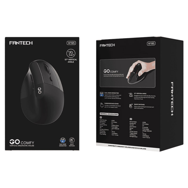 Miš Wireless Gaming Fantech W195 GO comfy crni - G220810