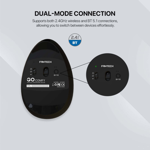 Miš Wireless Gaming Fantech W195 GO comfy crni - G220810