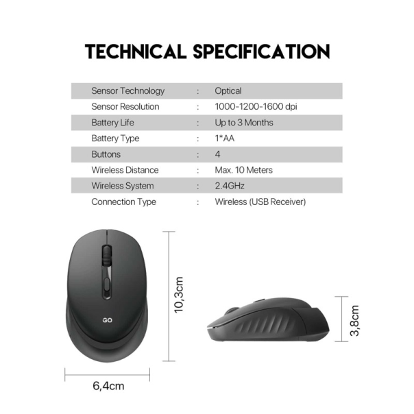 Miš Wireless Gaming Fantech W609 GO beli - G214903