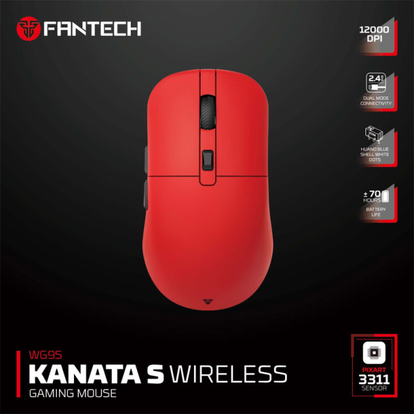 Miš Wireless Gaming Fantech WG9S Kanata S crveni - G218229