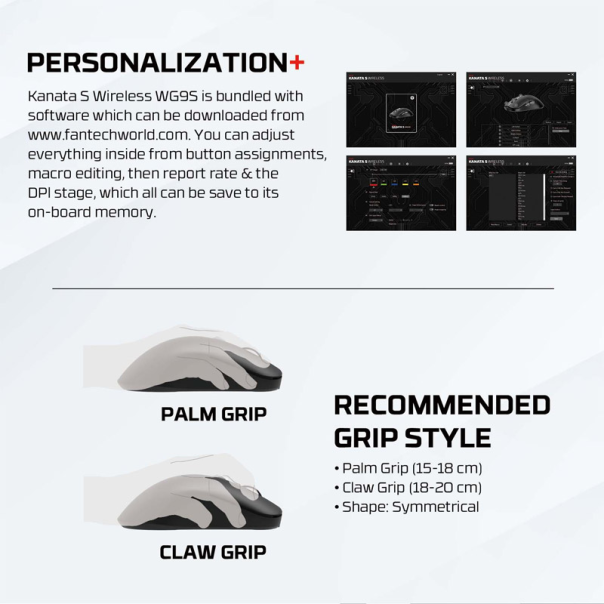 Miš Wireless Gaming Fantech WG9S Kanata S crveni - G218229