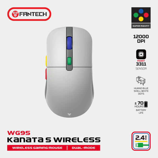 Miš Wireless Gaming Fantech WG9S Kanata S sivi - G220808