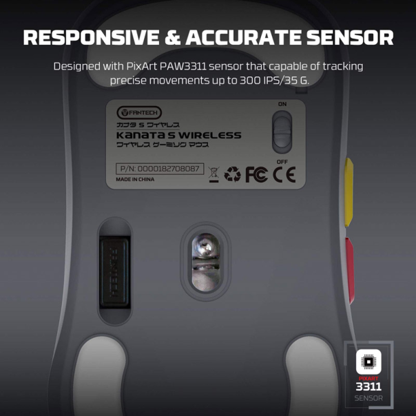 Miš Wireless Gaming Fantech WG9S Kanata S sivi - G220808