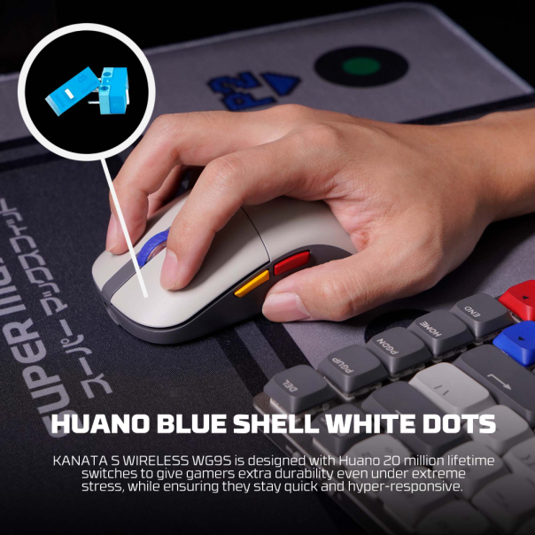 Mis Wireless Gaming Fantech WG9S Kanata S sivi - 220808-1