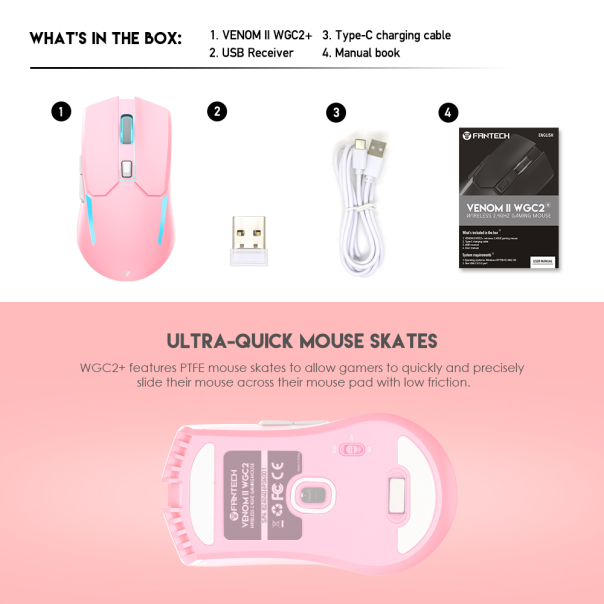 Mis Wireless Gaming Fantech WGC2 Venom II Sakura - 218326