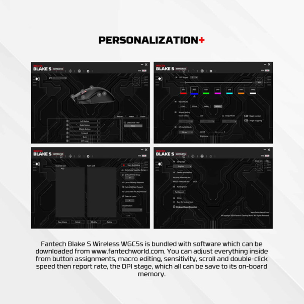 Miš Wireless Gaming Fantech WGC5S blake beli - G222349