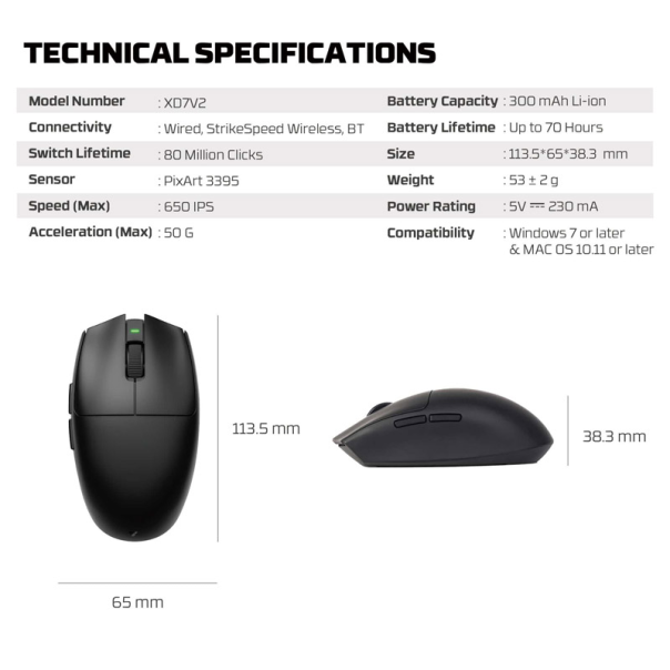 Miš Wireless Gaming Fantech XD7V2 Aria II crveni - G219684