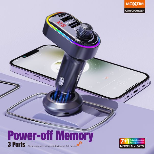 FM Modulator Moxom MX-VC27 3 ports 3.4A crni - EP2949221