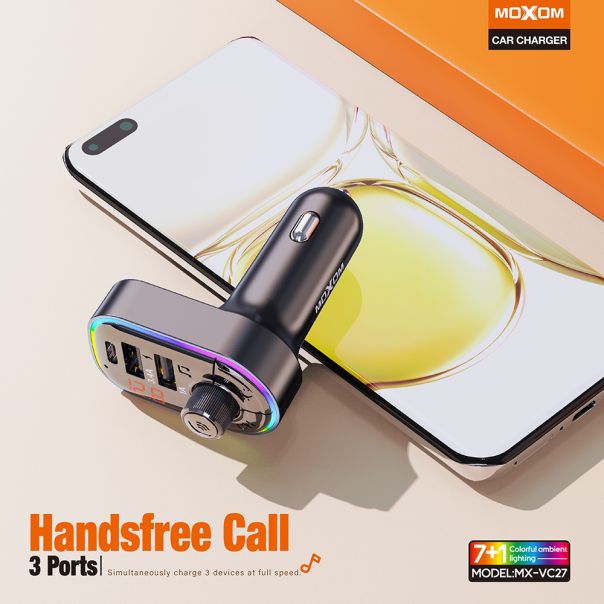 FM Modulator Moxom MX-VC27 3 ports 3.4A crni - EP2949221