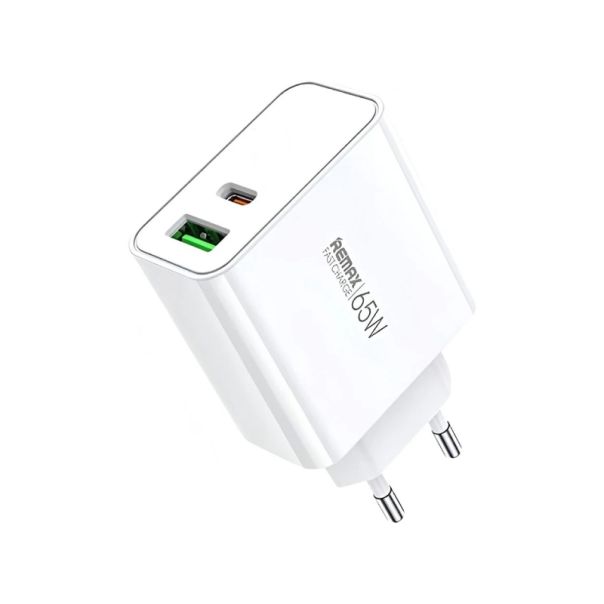 REMAX Strujni Fast punjač Kiddy 1xUSB3.0+1 xTIP C 65W RP-U125, bela - EP2703582