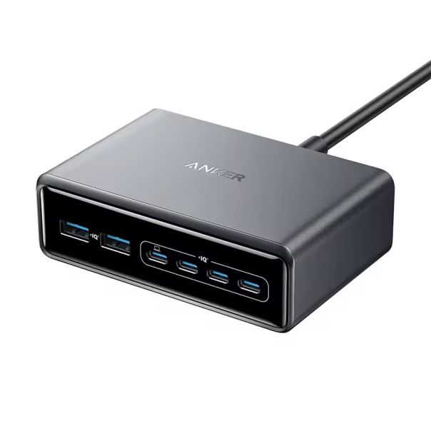 ANKER Prime 200W GaN stoni brzi punjač, 6-portova (4x USB-C i 2x USB-A) srebrni - EP3027928