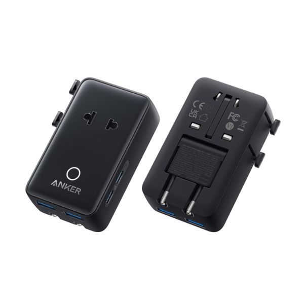 ANKER Nano 20W putni zidni punjač 5-portova (2x USB-A, 2x USB-C, utičnica), crni - EP3027940