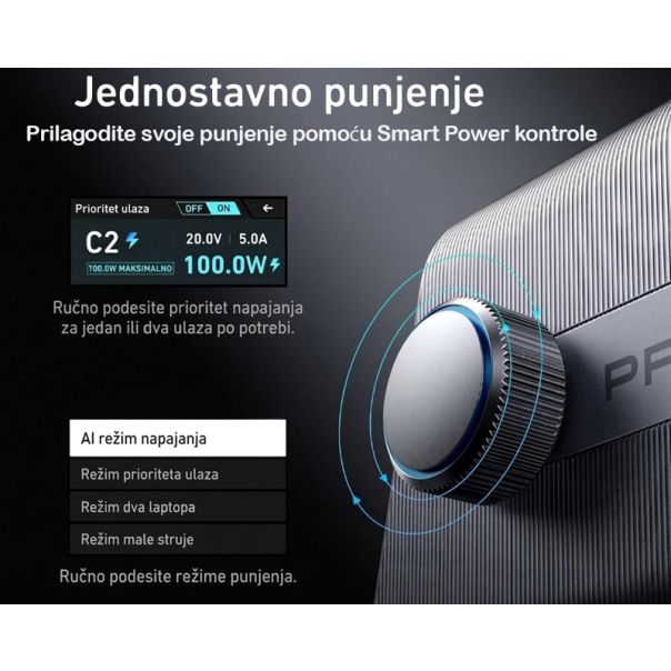 ANKER Prime 250W GaN stoni brzi punjač, 6-portova (4x USB-C, 2x USB-A) srebrni - EP3027925