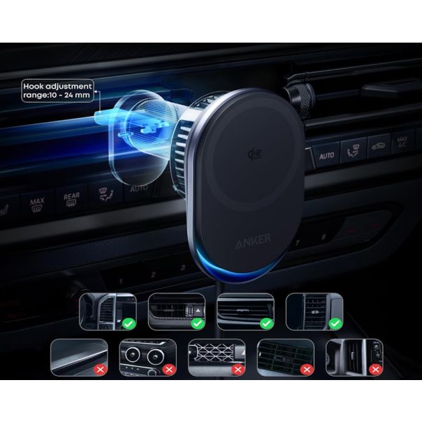 ANKER Prime 25W MagGo bežični + auto punjač sa USB-C M/M kablom, crni - EP3027922