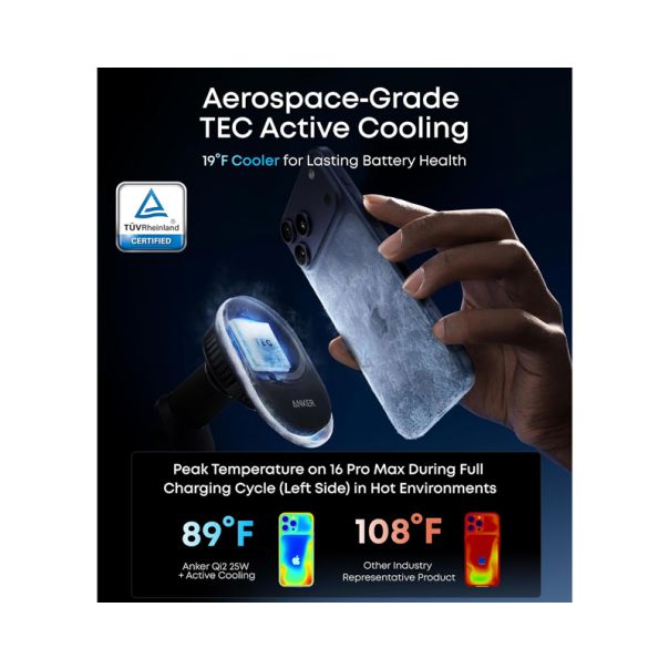 ANKER Auto punjač Prime 25W MagGo bežični, crna - EP2947985