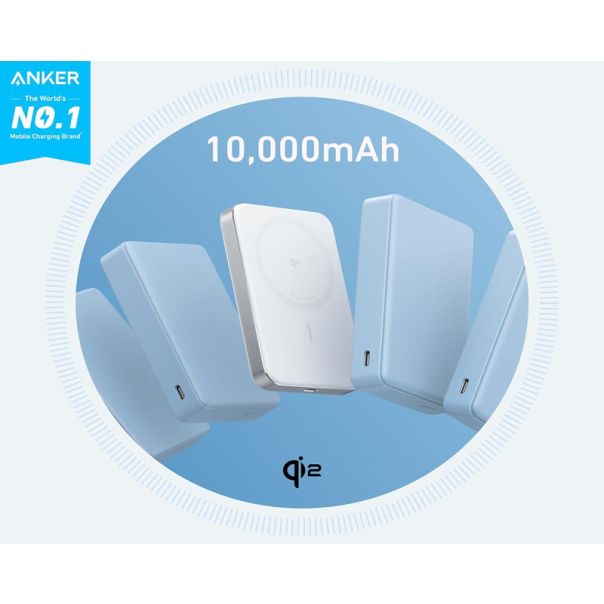 ANKER Power bank MagGo 10000mAh, 15W, magnetno bežični, bela - EP3003628