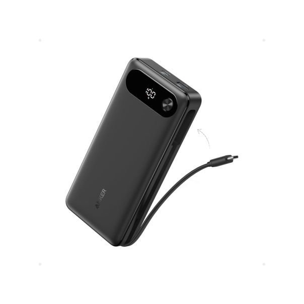 ANKER Power bank 20000mAh, 87W, sa ugrađenim USB-C kablom na izvlačenje, crna - EP3003619