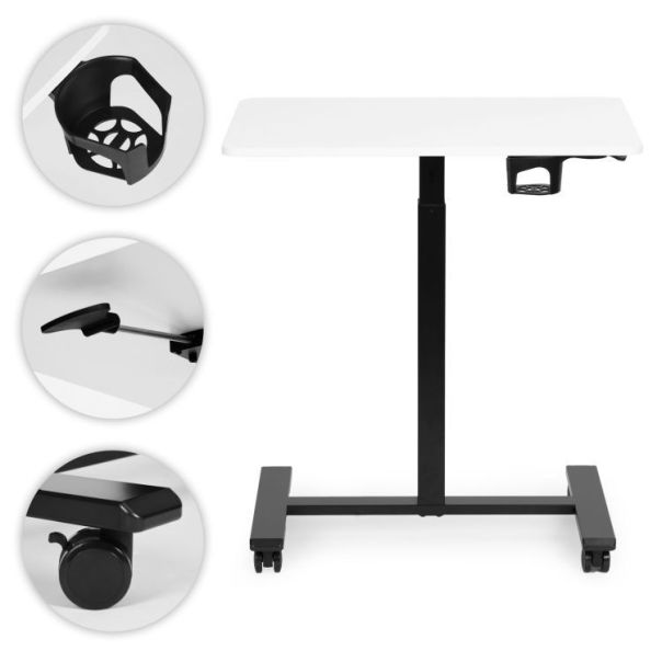 MODERNHOME Mobilni podesivi sto 70x48 cm laptop sto sa podesavanjem visine 71.5–112 cm white - EP2828247