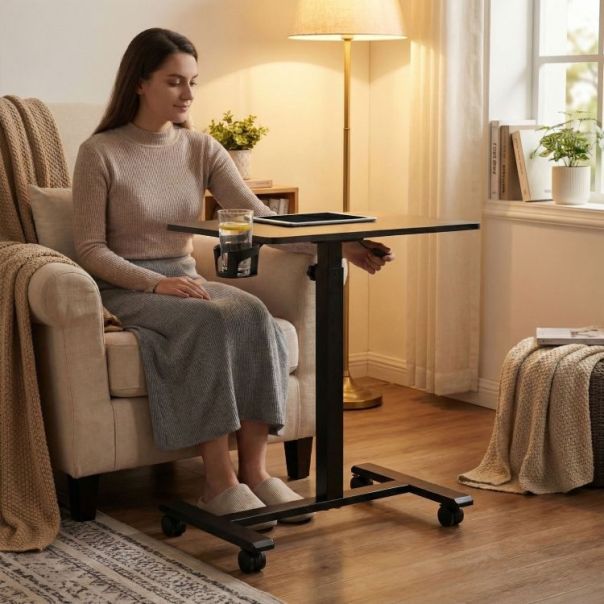 MODERNHOME Mobilni podesivi sto 70x48 cm laptop sto sa podesavanjem visine 71.5–112 cm black - EP2828244