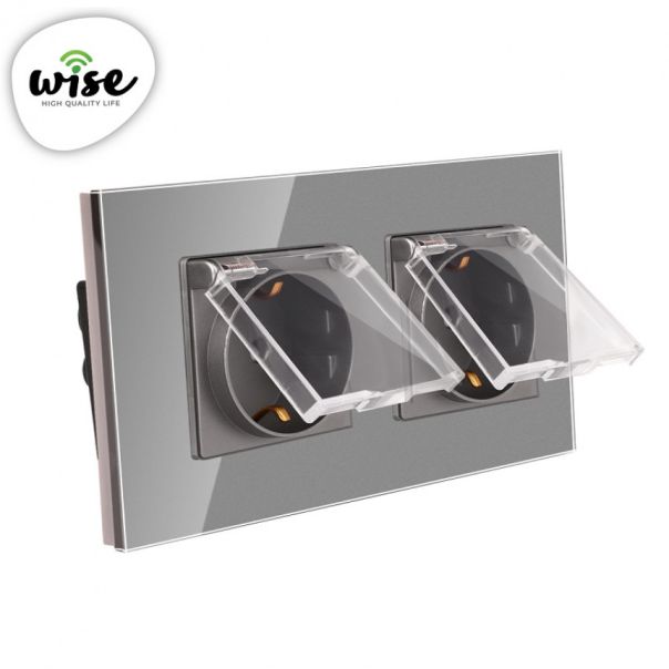 Wise Utičnica sa zaštitom modularna dupla 16a - stakleni panel - PMK000279A00000