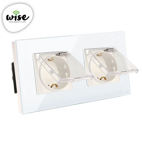 Wise Utičnica sa zaštitom modularna dupla 16a - stakleni panel - PMK000279A00000