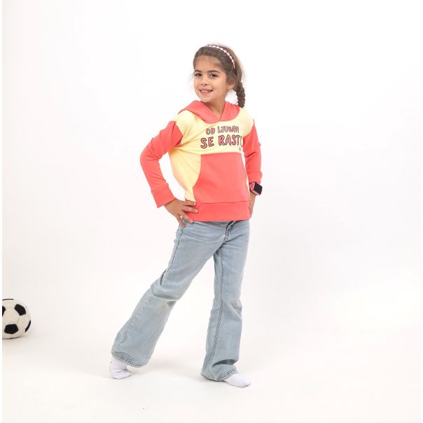 KEVA SI Dečija dukserica Od ljubavi se raste, narandžasta, žuta - 126Kevasi