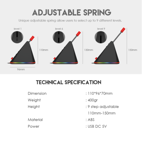 Mouse Bungee Fantech Prisma+ MBR01 RGB Space Edition - 91624