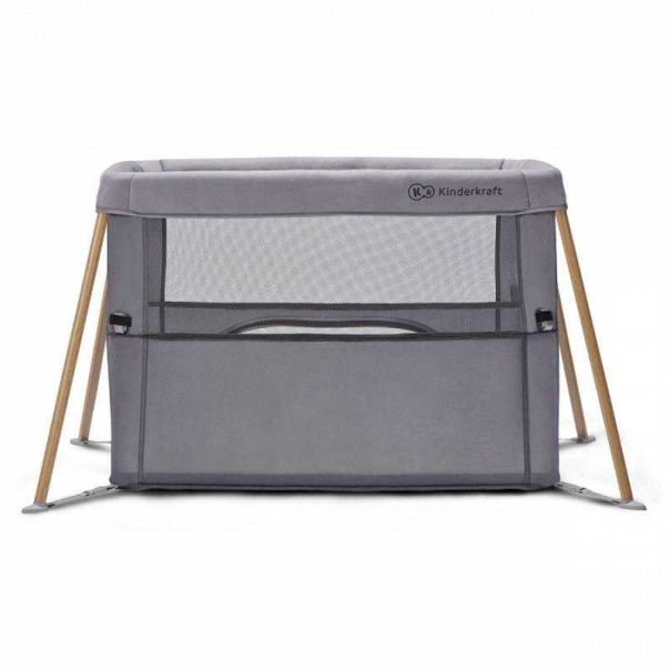 KINDERKRAFT Prenosivi krevetac MOVI Grey&Wood - KCMOVI00WOD0000