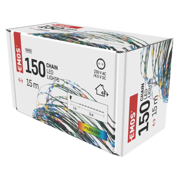 EMOS Nano lanac zeleni 150 LED, 15 m - MTG-D3AM03