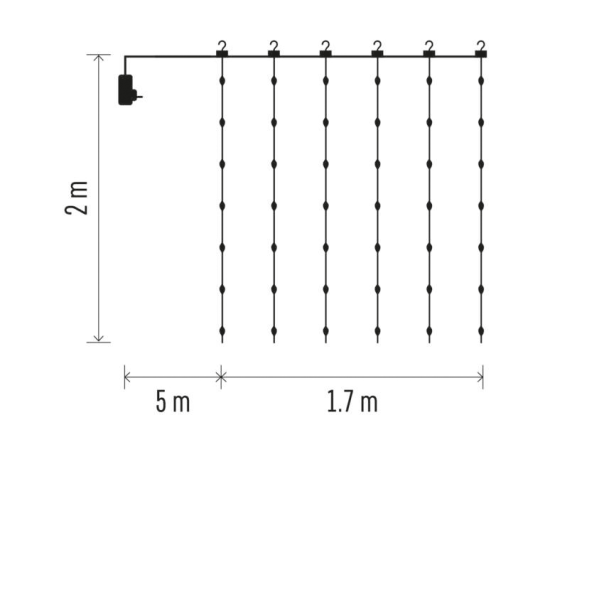 EMOS Nano zavesa, 240 LED 1,7 x 2 m - MTG-D3EW01