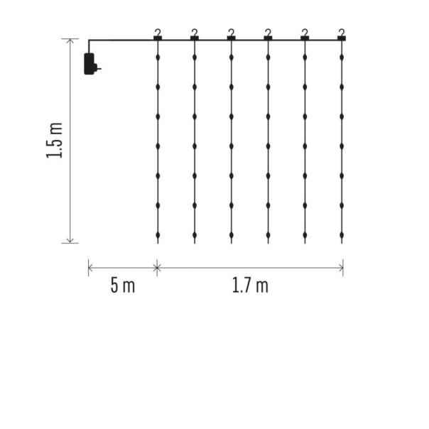 EMOS Nano zavesa 240 LED 1,7 x 1,5 m - MTG-D3EW02
