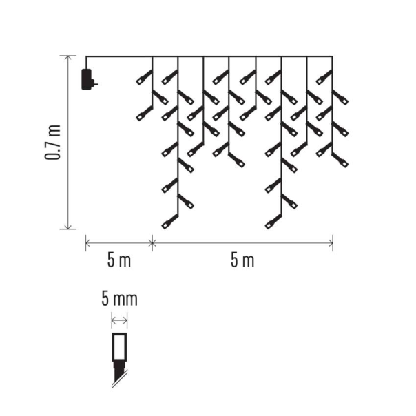 EMOS Svetlosni lanac - Ledenica 300 LED, 5 WW daljinski uravljač - MTG-D4CW02