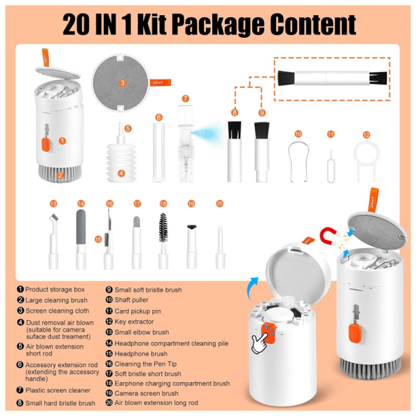 Multifunkcionalna cetka za čišćenje 20u1 bela - 606106