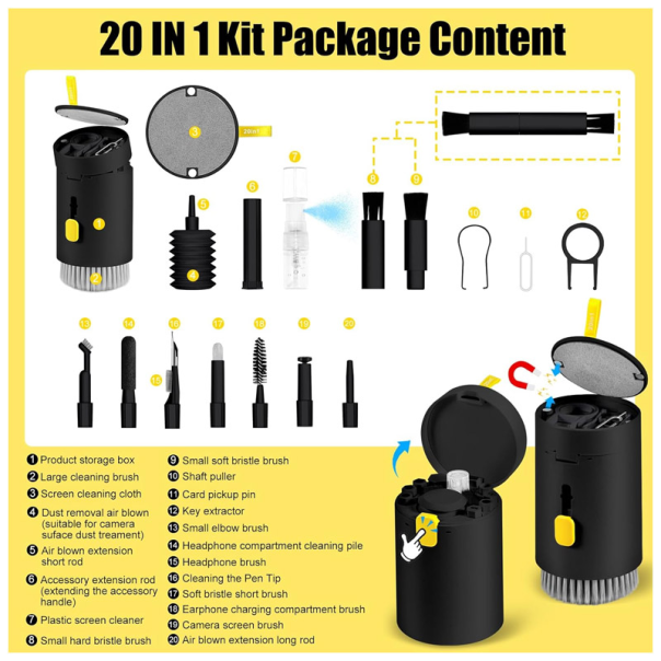 Multifunkcionalna cetka za čišćenje 20u1 crna - 606105