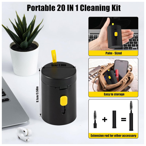 Multifunkcionalna cetka za čišćenje 20u1 crna - 606105