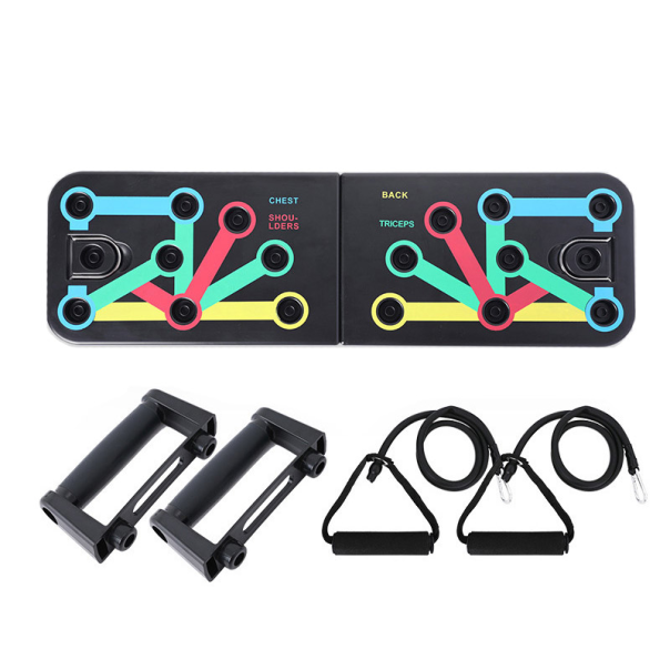 Tabla za sklekove push up LHB-003B set sa elasticnim trakama - 052560