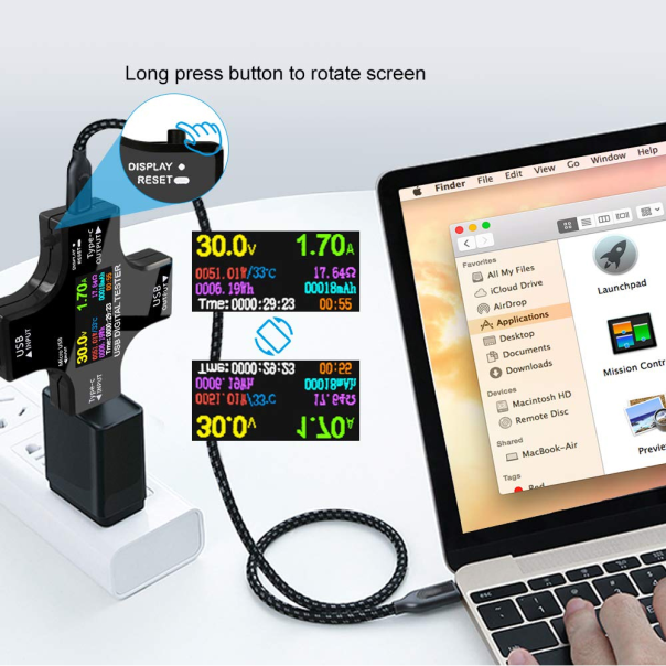 Multifunkcionalni digitalni USB sigurnosni tester JWD 4u1 - 220364