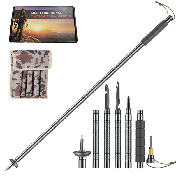 Multifunkcionalni stap sa dodacima (set za prezivljavanje) crni - 213527