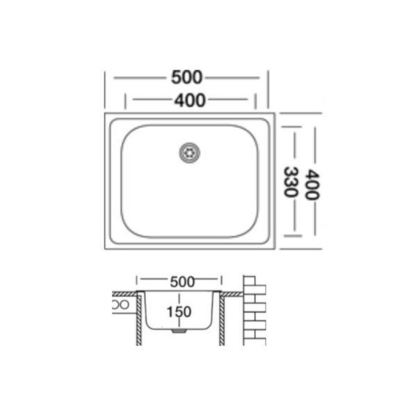 Livinox Inox ugradna sudopera N205 50×40cm sifon ø90 - 11793