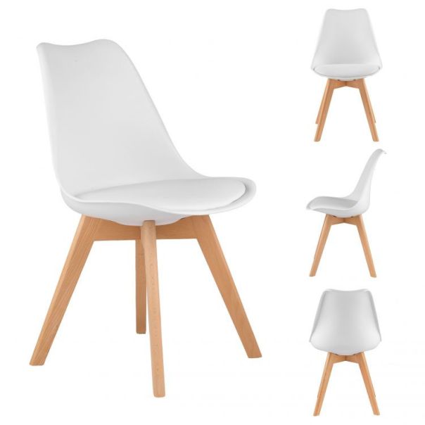 BOLZZ Napoli set 4 stolice white - BOLNAPCHAWHITS