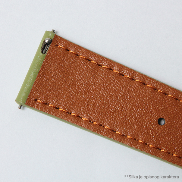 Narukvica kozna za smart watch 22mm narandzasta - 210003