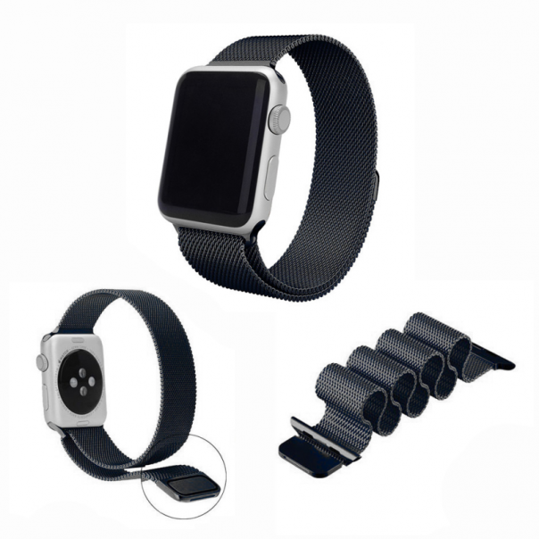Narukvica metalik za Apple watch 42mm crna - 85343