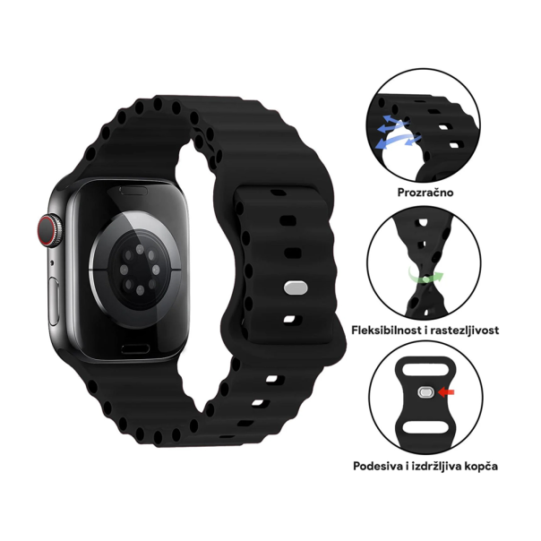 Narukvica Moye Smart Watch Ocean Strap 44/45/49mm Obsidian Mist/ Black - 055037