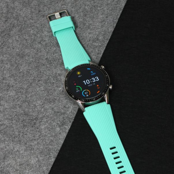 Narukvica relief za smart watch 22mm pastelna zelena - 84373-1