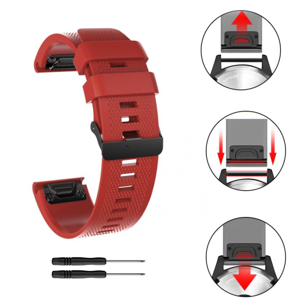 Narukvica sporty za Garmin Fenix 3/5X/6X smart watch 26mm tamno crvena - 205182