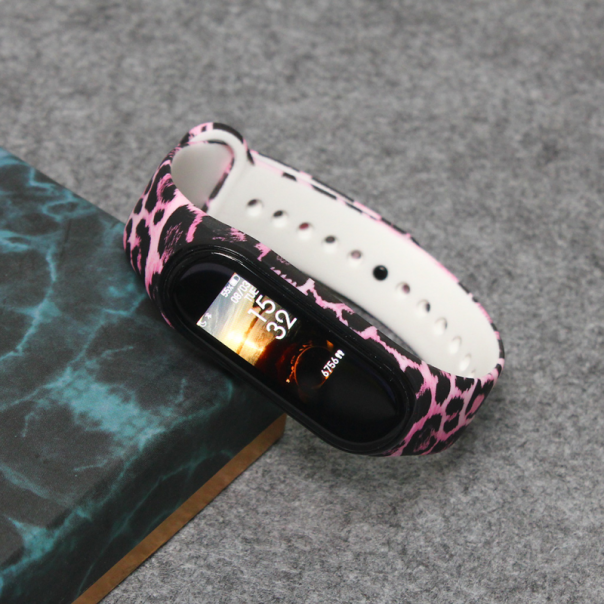 Narukvica za smart watch Xiaomi Mi Band M3/M4 leopard pink - 94683