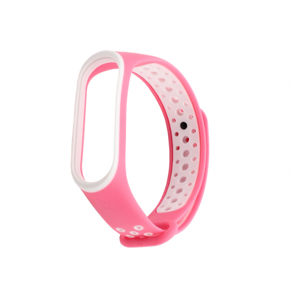 Narukvica za smart watch Xiaomi Mi Band M5/M6 pink bela - 94676