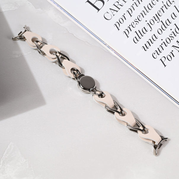 Narukvica za smart watch Xiaomi Mi Band M8/M9 metalna krem - 217325