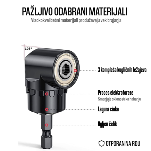 Nastavak za busenje pod uglom 105 stepeni - 209769